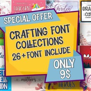 Crafting Font Bundle, 26 premium fonts, Unicorn Dancing, Orange Cat’s, Doctor Heroes