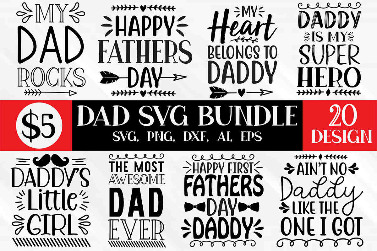 Father's Day Bundle, Happy Fathers Day Bundle - Digital SVG