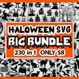 Halloween SVG Big Bundle 320 in 1 – Halloween Pumpkin Faces, Halloween Zombie Silhouette
