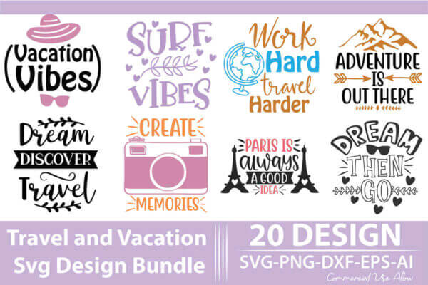 Download Travel and Vacation SVG Design Bundle - Digital SVG
