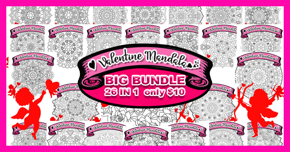 Valentine's Mandala Big Bundle - Digital SVG